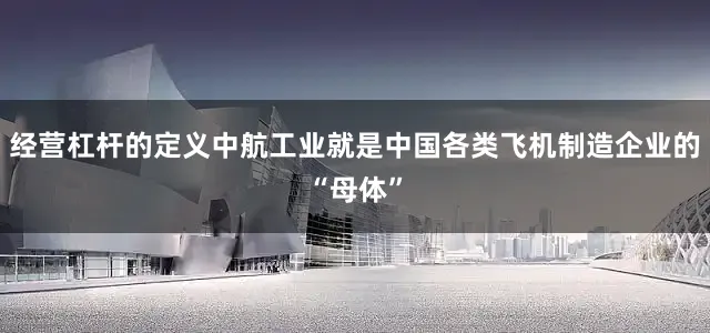 经营杠杆的定义中航工业就是中国各类飞机制造企业的“母体”