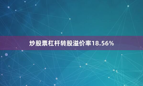 炒股票杠杆转股溢价率18.56%